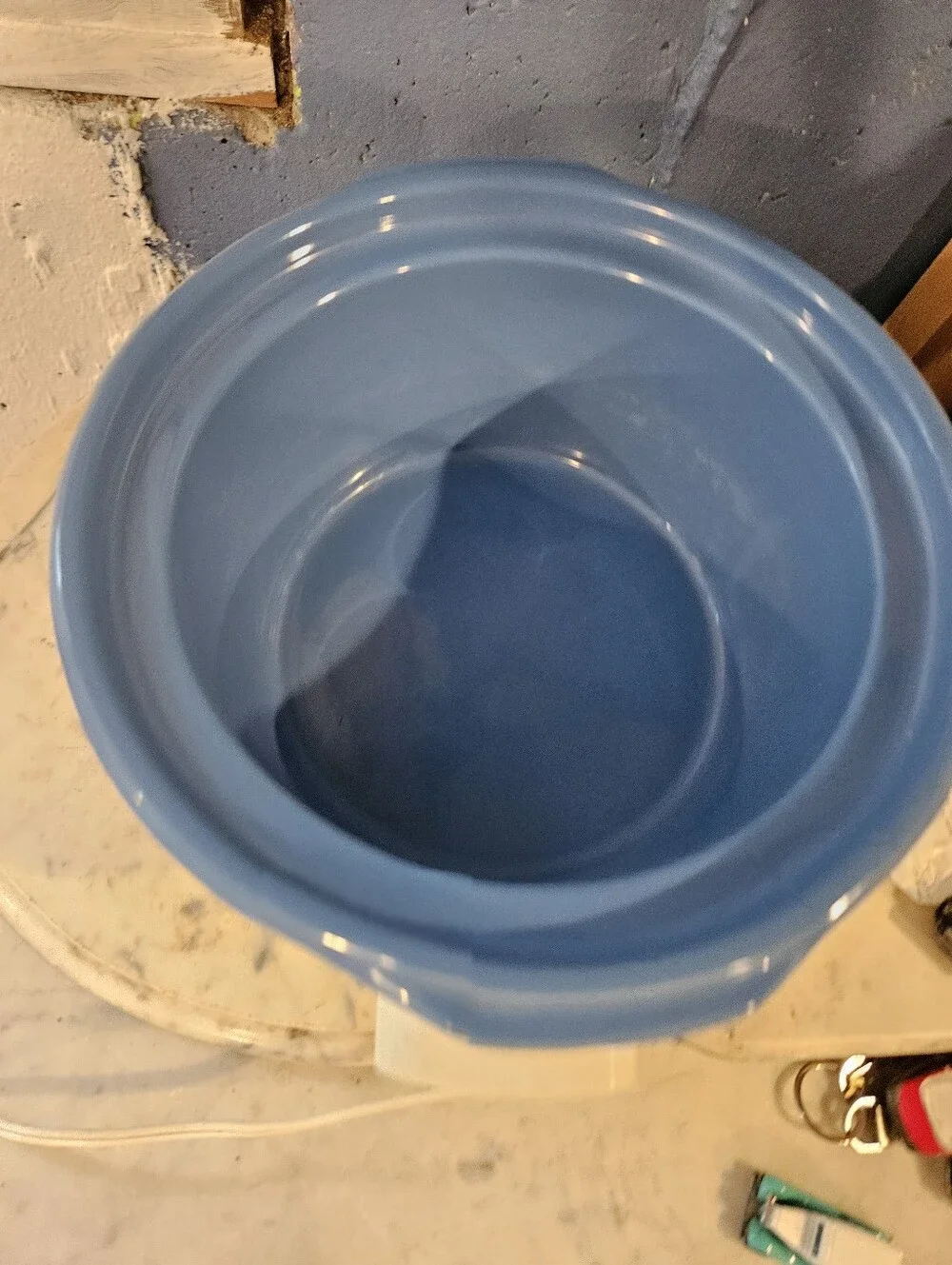 Rival Crock Pot Slow Cooker Blue White Stoneware Model 3355 Vtg Tested&Works